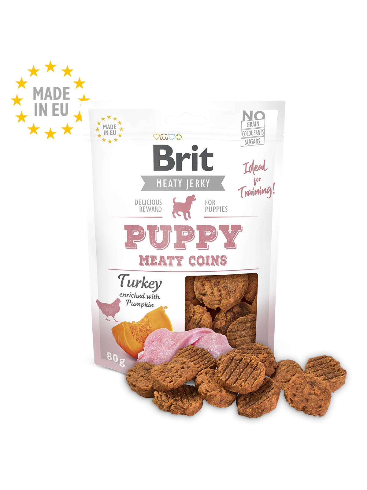 Brit Meat Jerky Snack – Turkey Meaty coins for Puppies 80 G